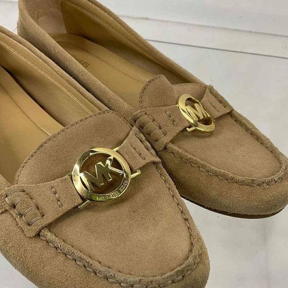 MICHAEL Kors MK Designer Beige Suede Slip-On Loafers Flats Size 8.5 - Picture 5 of 6